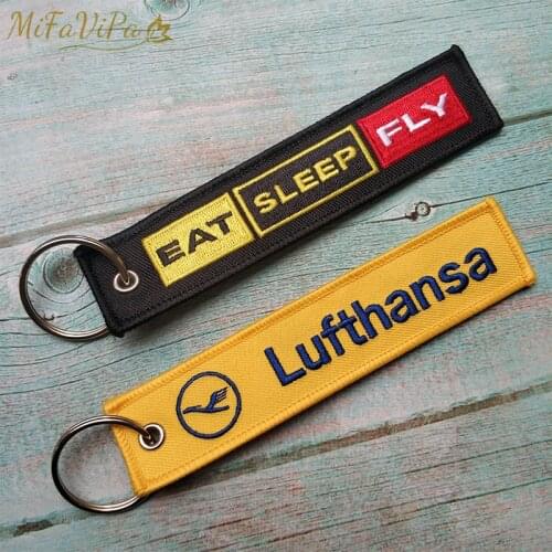 MiFaViPa 2 PCS Fashion Trinket AV8R Keyring EAT SLEEP FLY Aviator Keychain Aircraft Key Chain Aviation Pilot Keychains