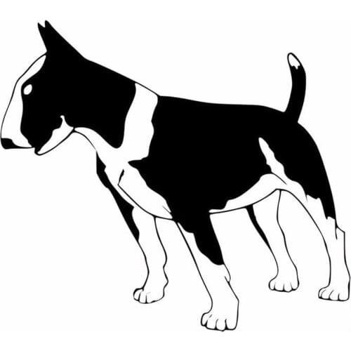 15.2*13.5CM Bull Terrier Dog Cute Animal Decals Car Styling Fashion Creative Cartoon Stickers Black/Silver C6-1699