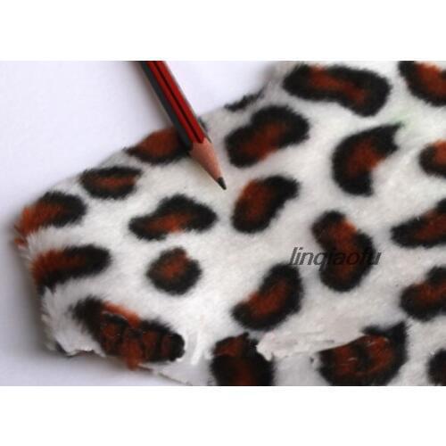New clothing plush fabric Toy printed short plush fabric Personalized clothing leopard print simulated wool fabric 150cmx100cm