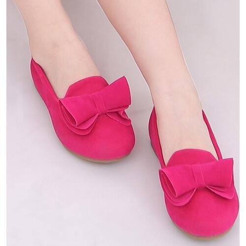 2020 new childrens shoes girl big bowknot suede candy color female princess shoes slippery casual shoes
