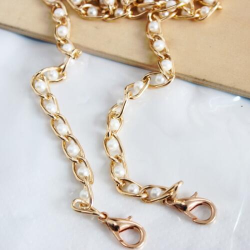 NEW brand Pearl Strap for bags handbag accessories purse belt handles cute bead chain tote women Bag Accessories parts /gold