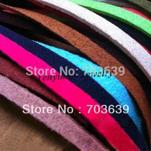 Wholesale 24pcs(100cm/pc) 5mm Width Square Leather Cords For Necklace DIY Color Picked Fashion Findings