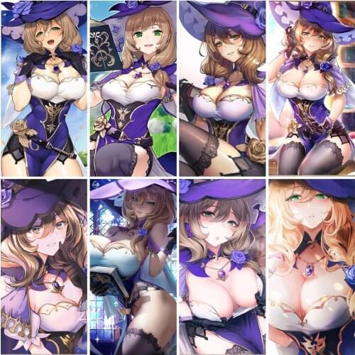 Anime Posters God Genshin Impact Eye Poster Lisa Canvas Painting Wall Art Decorative Prints Wall Painting Home Decor Picture