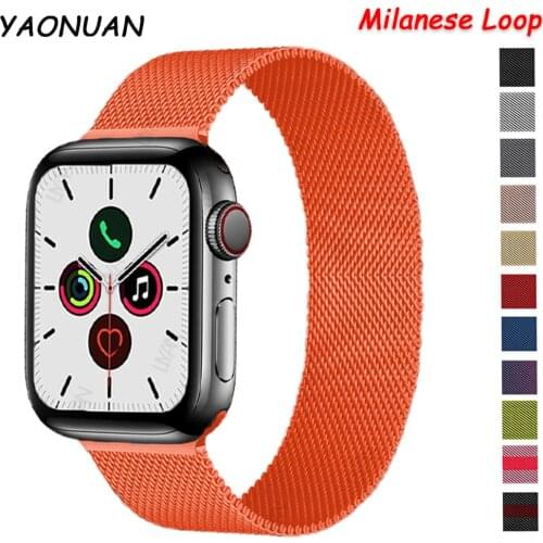 Magnetic Loop Strap For apple watch Band 42 mm 38mm 42mm Stainless steel Metal belt correa bracelet iWatch 3 4 5 se 6 40mm 44mm