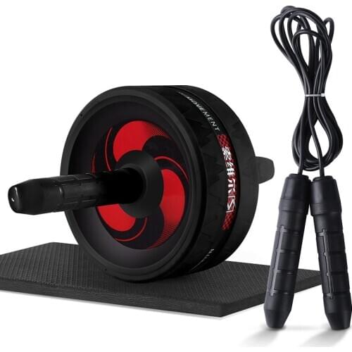 Roller & Jump Rope Mute Abdominal Wheel Ab Roller with Mat For Belly Exercise Fitness Equipment Accessories Bodybuilding X61B