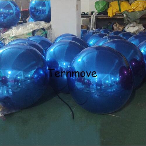 Blue Event Party Decoration Mirror Ball/Club Mirror Ball/Stage Inflatable Decoration colourful reflect shimmery surface Balloon