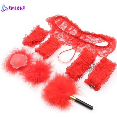 SMLOVE Lace Sex Toy Bondage suit BDSM Handcuffs Bondage Set Slave Adult Games Sex Toys For Couples Exotic Accessories Sexy store