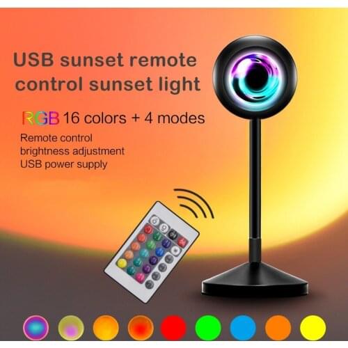 16 Colors Sunset Lamp Led Projector Night Light Living Room BarCafe Shop Background Wall Decoration Lighting For Photographic