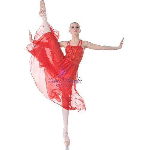 Dance Favourite Sequin Spandex Bodice with Chiffon Skirt Ballet Dress, Lyrical Dance Costumes Ballet Dress