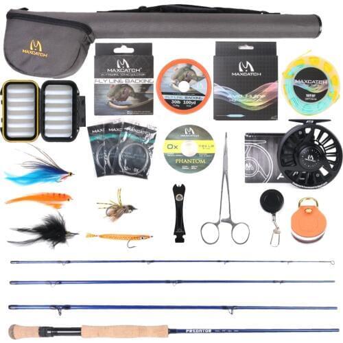 Maximumcatch Saltwater Fly Fishing Full Kit 9ft 8-12wt Fly Fishing Rod CNC-machined Aluminum Fly Reel