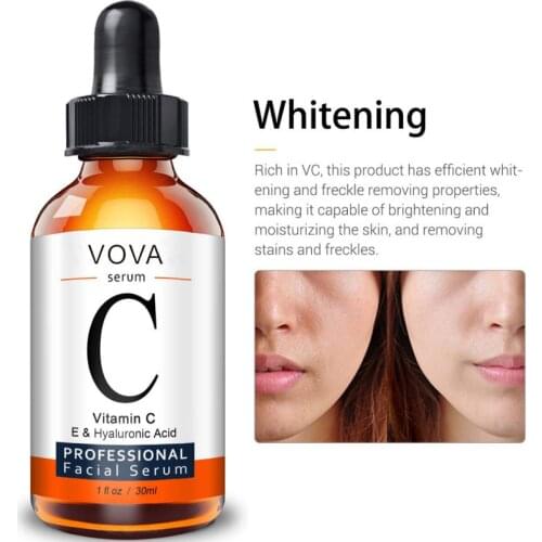 30ml Vitamin C Long Lasting Moisturizing Facial Serum Improve Wrinkle Lighten Spots Hyaluronic Acid Facial Whitening Care Serum