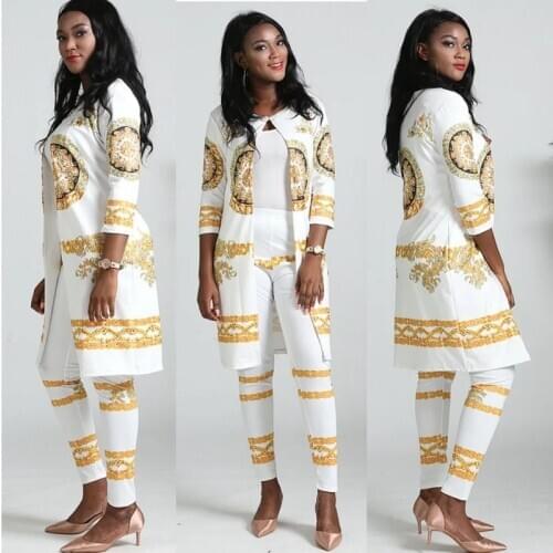 XL-4XL 2 Piece Sets New African Print Elastic Bazin Baggy Pants Rock Style Dashiki Sleeve Famous Suit For Lady 2pcs/se