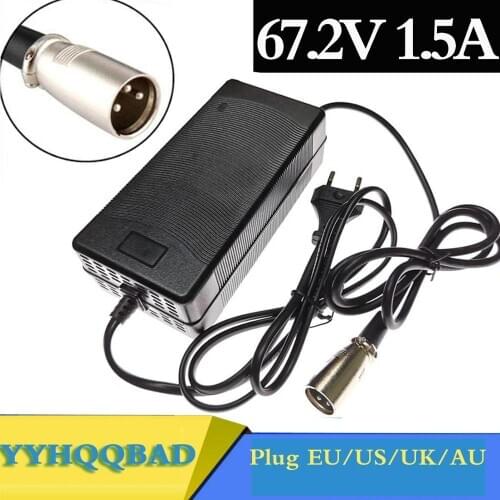 67.2V 1.5A charger 60V 1.5A power adapter for 60V 16S Lithium Li-ion e bike bicycle electric bike battery