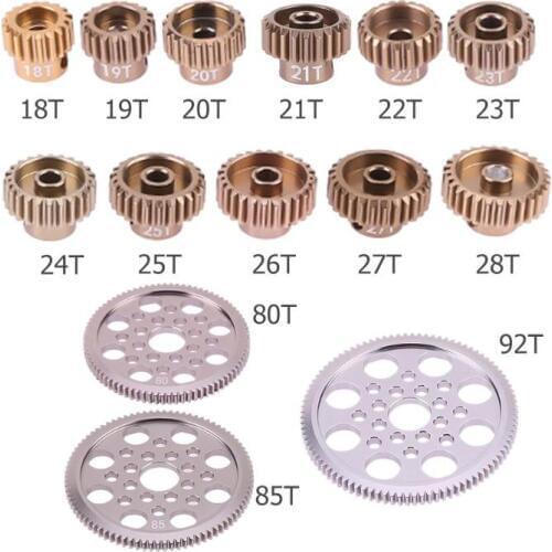 Metal 48P Spur Gear 92T 85T 80T Motor Pinion Gears 19T 20T 21T 22T 23T 24T For Sakura D3 XI Zero S 1:10 RC Drift Car Motor Gears