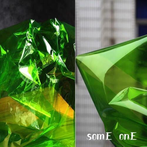 0.2mm TPU Fabric Clear Dark Green PVC Liquid Film DIY Waterproof Clothing Raincoat Crystal Bags Plastic Decor Designer Fabric