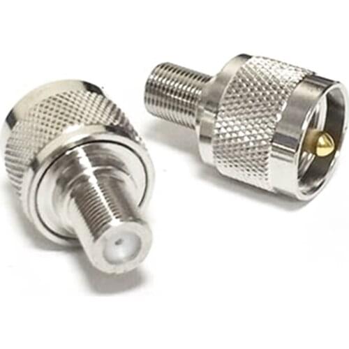 1pc NEW UHF Male Plug To F Female Jack RF Coax Adapter convertor Straight Nickelplated wholesale