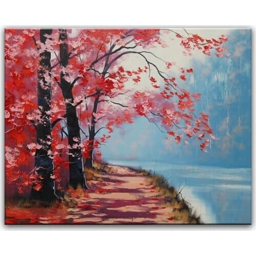 100% hand painted oil painting Home decoration high quality landscape painting pictures DM16071919