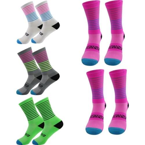 2 Pairs Fashion Printed Compression Socks Towel Bottom Non Slip Socks