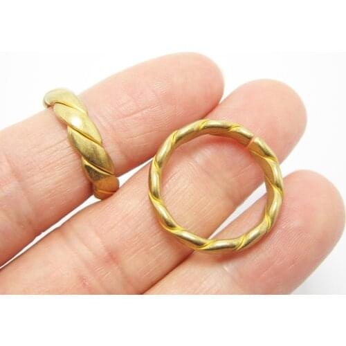 Brass rings for men and women 21.7x5mm Adjustable spiral Statement Brass finger rings R998