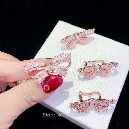 2PCS Butterfly Golden plated Paved CZ Cubic Zirconia Necklace Pendant Clasp Jewelry Connector DIY Fine Jewellery Making