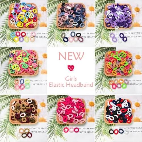 50/100pcs/Set Girls Colorful Hair Accessories Kids Nylon Small Elastic Hair Bands Ponytail Holder Scrunchie Children Headbands