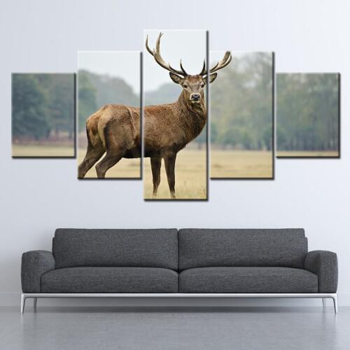 5 panels stag deer modern Canvas Painting Wall Art Painting Modular Wallpapers animal Poster Print for living room Home Decor