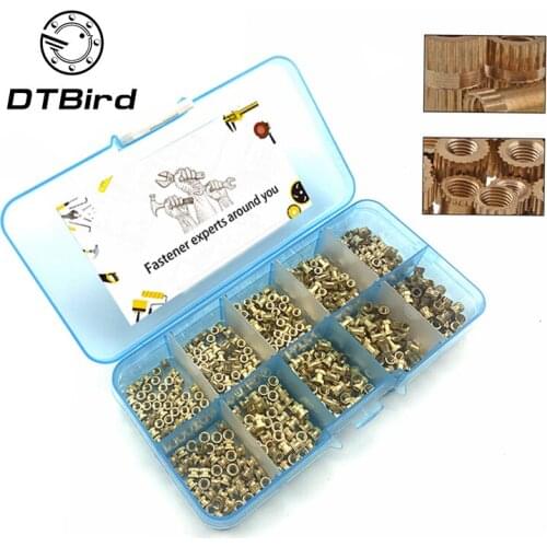 500 Pcs/Set Bress Injection Insert Knurled Nuts M2/M2.5/M3 Stainlness Staal Insert Voor Elektrische M2 * L-3.5 M2.5 * L-3.5