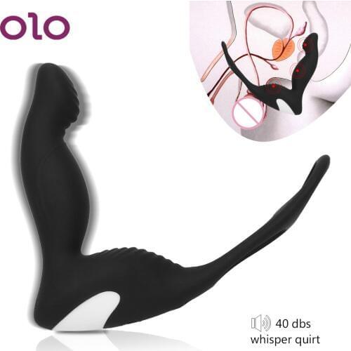 OLO Anal Vibrator Anal Plug Butt Plug Prostate Massage Penis Ring Delay Erotic 9 Mode Sex Toys for Men Masturbator Sex Product