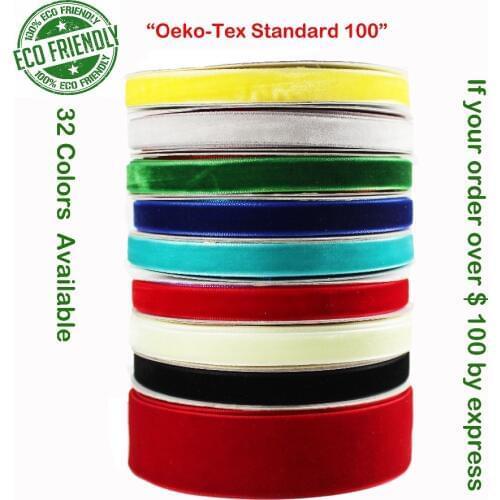 Velvet Ribbon 3/8" 10 MM 5/8" 16 MM 7/8" 22 MM 1" 25 MM 1.5 Inch 38 MM Black White Red Navy