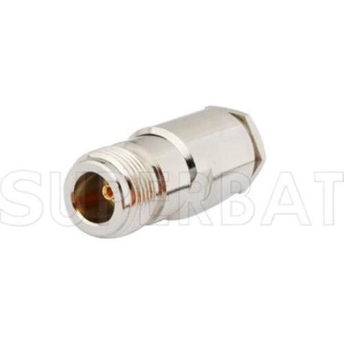 Superbat N type Clamp Jack female straight RF Coaxial Connector for LMR300 50-5 cable Nickel
