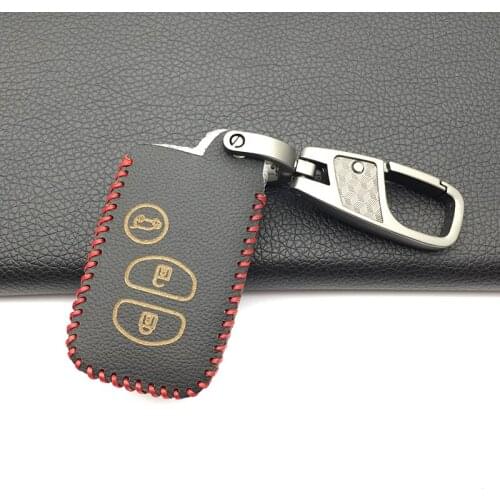 For Toyota Land Cruiser Prado 150 Avensis Prius Crown For Subaru Forester XV Genuine Leather Car Key Case 3 buttons Cover Remote