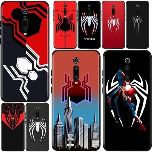 Marvel Spider-Man Logo For Xiaomi Redmi 9i 9T 9A 9C 9 8A 8 GO 7 7A S2 Y2 6 6A 5 5A 4X Prime Pro Plus Black Phone Case
