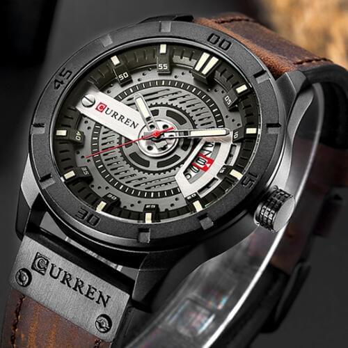CURREN 8301 Luxury Brand Mens Military Sports Watches Male Analog Date Quartz Watch Men Casual Leather Wrist Watch Drop Shipping