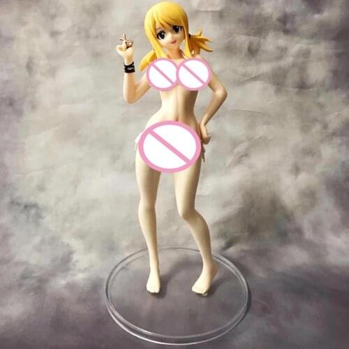 24cm FAIRY TAIL Lucy Heartfilia Action Figure Anime Sexy Beautiful Girl Series Swimsuit PVC Collection Model Dolls Toy for Gifts
