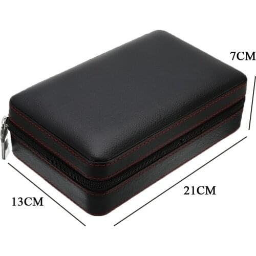 Cedar Wood Cigar Case Holder Portable Leather Travel Humidor Storage Box Cigar Humidor Humidifier Accessories Without Lighter