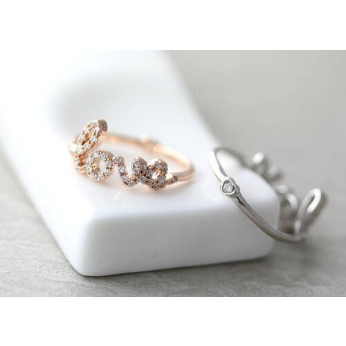 Love Letter Ring Rear side Tiny Heart Infinite Love Ring Best Friend Ring Jewelry Gift Idea