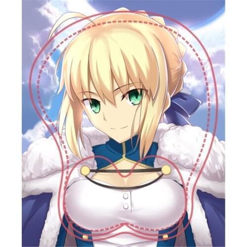 Creative Anime Cartoon Fate / Grand Order Saber 3D Chest Mouse Pad Wrist Rest Mat Cosplay Prop Decor for Men Women Gift 1pcs