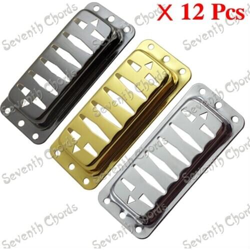 12 Pcs Net Hole Brass Electric Guitar Pickup Humbucker Covers - Chrome - Black - Gold For Choose