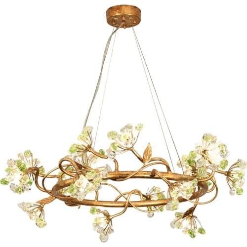 New living room copper chandelier modern flower beroom lights AC110V 220V luxury shop lighting
