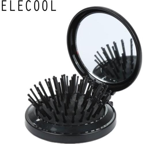 1PC Airbag Massage Hair Brushes Folding Comb With Mirror Travel Accessory Portable Folding Mini Round Massage Comb