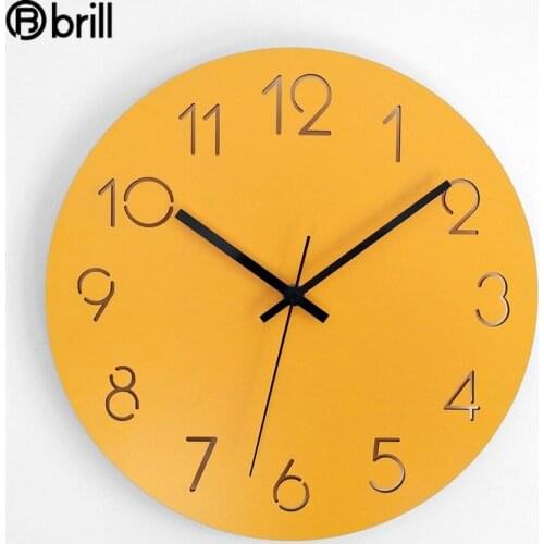 Nordic Wooden Wall Clocks Living Room Mute Fashion Simple Wall Clocks Wood Farmhouse Decor Office Decoration Modern Orloge Mural