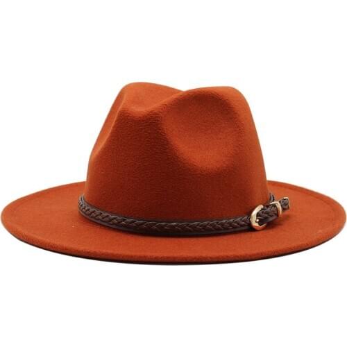 New Wool Fedora Hat Hawkins Felt Cap Wide Brim Ladies Trilby Chapeu Feminino Hat Women Men Jazz Church Godfather Sombrero Caps