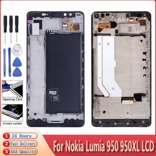 New For Microsoft Lumia 950 950XL LCD Display Touch Screen With Frame Digitizer Assembly Replacement For Nokia Lumia 950 XL LCD