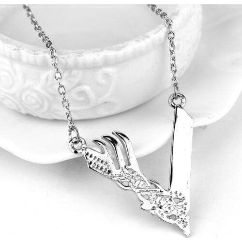 Dongsheng 17 Style Tv Series Vikings Icon Necklace Vikings "V"Logo Pendant Ragnar Lodbrok for Men Women Birthday Cosplay Gift-30