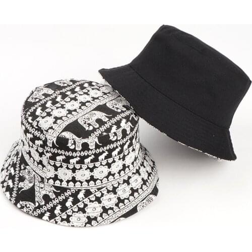 Autumn Double Side Bucket Hat Women Cartoon Hip Hop Print Hats Men Summer Outdoor Casual Fisherman Unisex Sun Caps PJ377