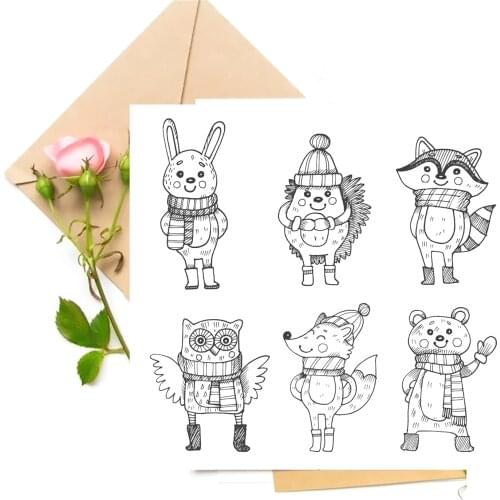 Owl / Fox / Rabbit Transparent Clear Stamps For DIY Scrapbooking/Card Making Stamps Fun Decoration Supplies