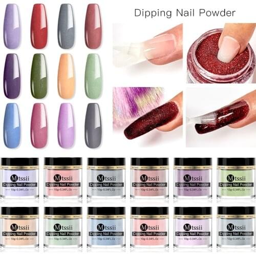 Mtssii Dipping Nail Powder Manicuring Design Natural Dry No Need UV Lamp Cure Nail Art Glitter Holographic Powder 10g