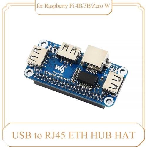Raspberry Pi ETH USB HUB HAT 3 USB Ports 1 RJ45 Enthernet Port Extenstion Board compatible for Raspberry Pi 4 B 3 B Zero W