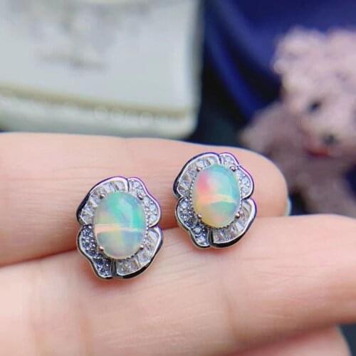 Best Polular Super Quality 100% Natural And Real Opal Earring 925 sterling silver Fine jewelry