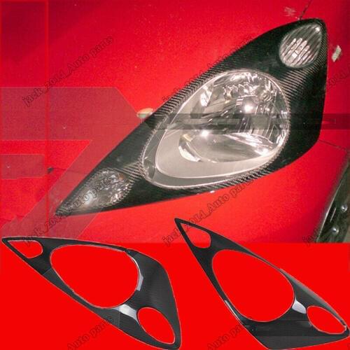 Real Carbon Fiber Headlight Eyebrows Eyelids Fit for 2009 2010 2011 2012 2013 Honda Jazz Fit